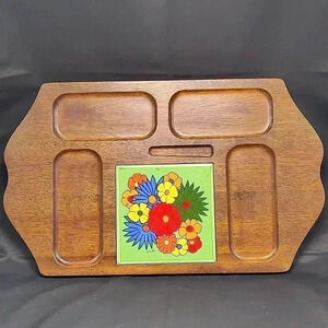 Imperial Gail Kraft mid-century modern floral charcuterie cheese board